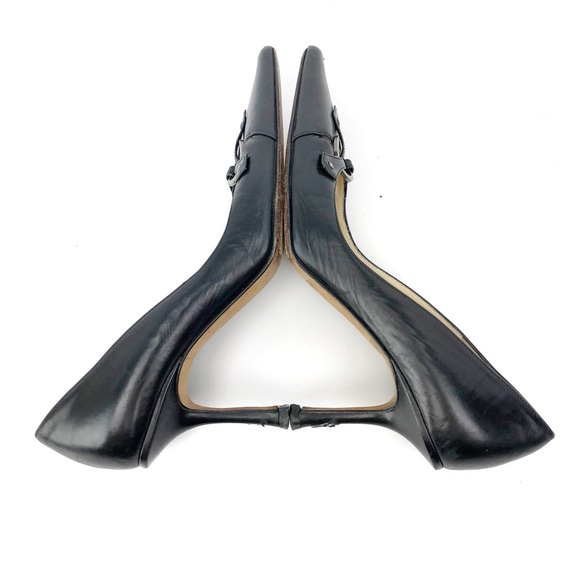 Jimmy Choo Black Smooth Leather Pointy Toe Pumps - Picture 3 of 8